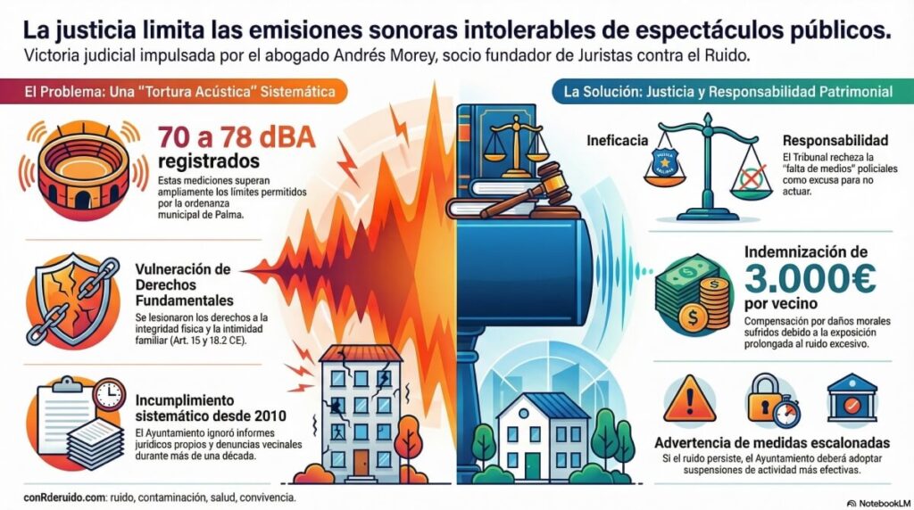 La justicia limita las emisiones sonoras intolerables de espectáculos públicos