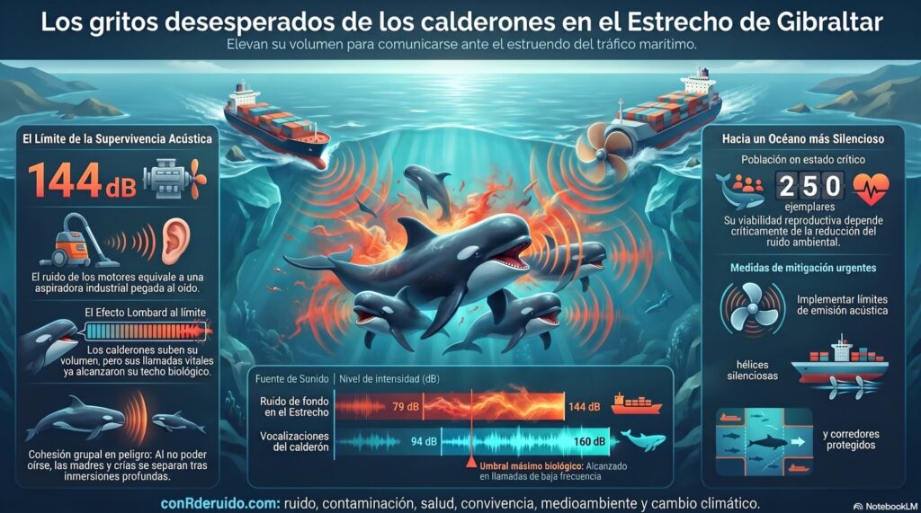 La contaminación acústica no mata de inmediato, pero erosiona silenciosamente la capacidad de la especie para sobrevivir.