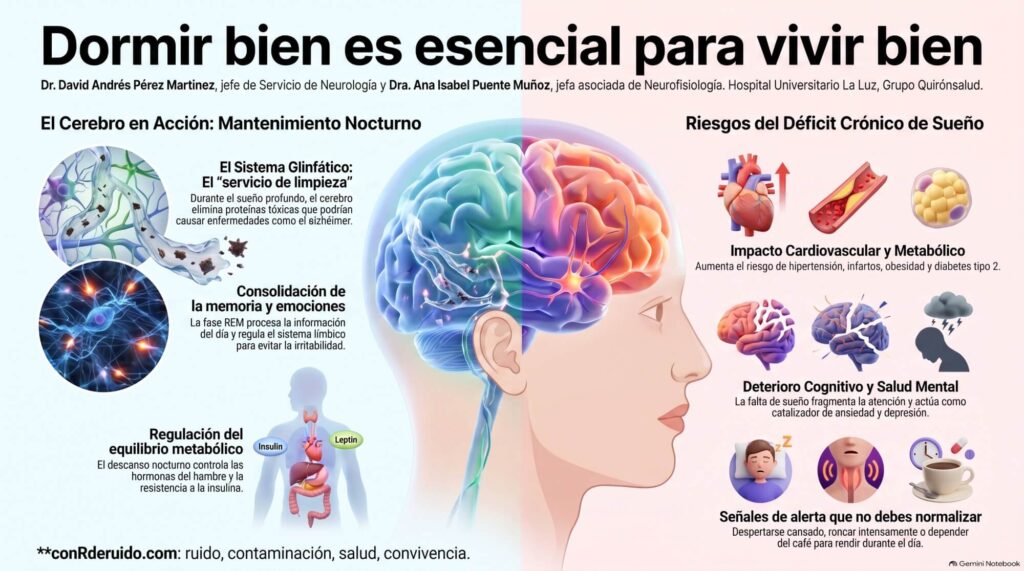 Durante la noche, el cerebro activa mecanismos esenciales para el mantenimiento del organismo: